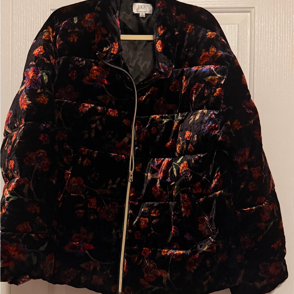 Johnny Was Jade Velvet Black Floral Women's Jacket